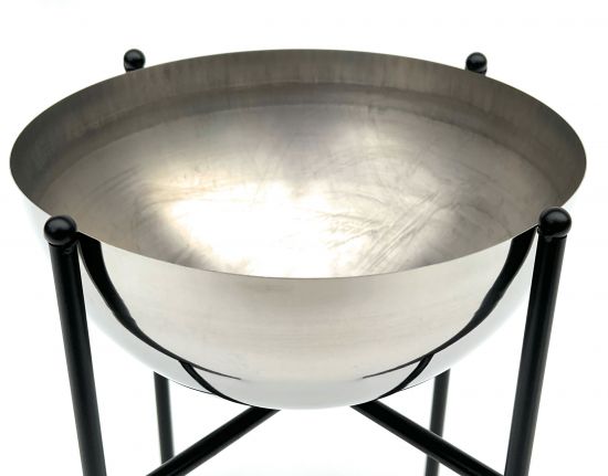 Preview: DanDiBo Blumenhocker Metall mit Topf Schwarz Silber 35 cm Blumenständer 96257 M Blumensäule Modern Pflanzenständer Pflanzenhocker