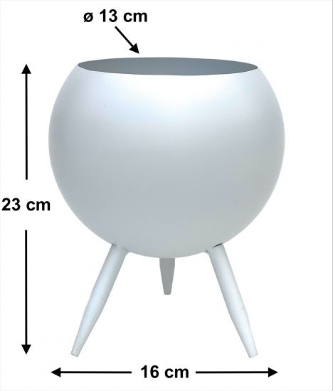 Preview: DanDiBo Blumenhocker Metall mit Topf Weiß 23 cm Blumenständer 96259 M Blumensäule Modern Pflanzenständer Pflanzenhocker
