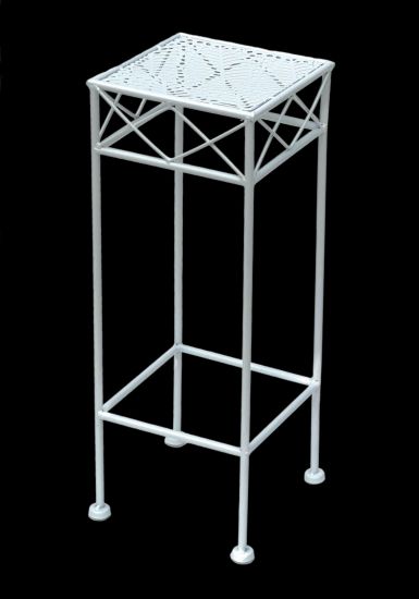 DanDiBo Flower Stool White Metal Square 50 cm Flower Stand 96314 S Side Table Flower Column Modern Plant Stand Plant Stool
