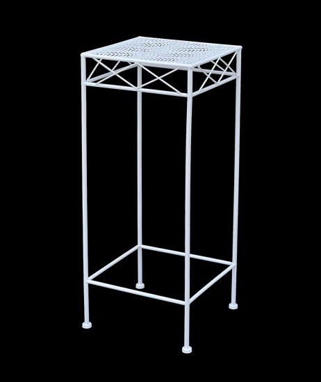 DanDiBo Flower Stool White Metal Square 70 cm Flower Stand 96314 L Side Table Flower Column Modern Plant Stand Plant Stool
