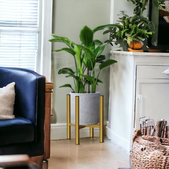 DanDiBo Adjustable Plant Stand Gold Metal 30 cm Flower Stand 96474 Flower Stool Adjustable Modern Plant Stool Flower Column