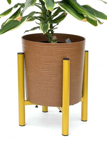 Preview: DanDiBo Verstellbarer Pflanzenständer Gold Metall 30 cm Blumenständer 96474 Blumenhocker Verstellbar Modern Pflanzenhocker Blumensäule