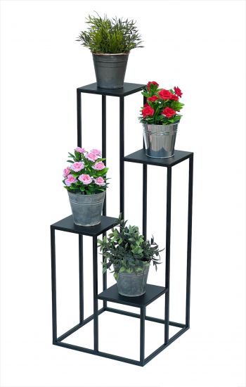 DanDiBo Flower Staircase Metal Black 90 cm Plant Staircase Flower Stand 96354 Flower Column Modern Plant Stand Flower Stool