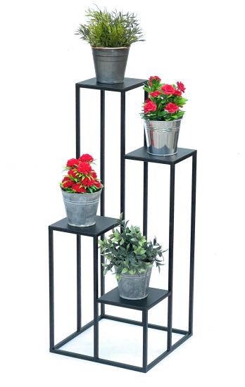 DanDiBo Flower Staircase Metal Black 90 cm Plant Staircase Flower Stand 96354 Flower Column Modern Plant Stand Flower Stool