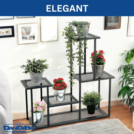 DanDiBo Plant Stand Indoor Metal Black 4 Levels 96579 Modern Plant Stand Design Plant Shelf