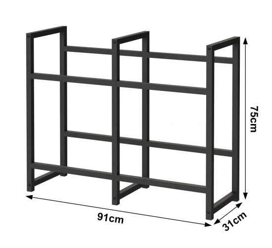 Preview: DanDiBo Getränkekistenregal 4 Kisten Schwarz Metall Stehend 96476 Getränkekistenhalter 91 cm Getränkekistenständer Flaschenkistenregal