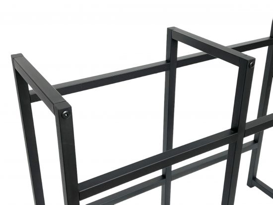 Preview: DanDiBo Getränkekistenregal 4 Kisten Schwarz Metall Stehend 96476 Getränkekistenhalter 91 cm Getränkekistenständer Flaschenkistenregal