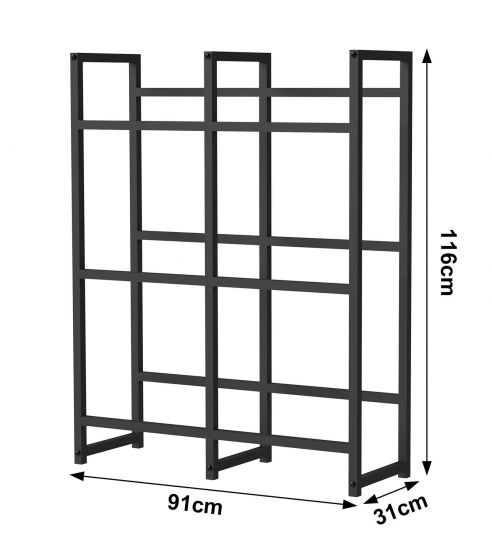 Preview: DanDiBo Getränkekistenregal 6 Kisten Schwarz Metall Stehend 96477 Getränkekistenhalter 91 cm Getränkekistenständer Flaschenkistenregal