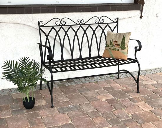 DanDiBo garden bench metal 2 seater weatherproof bench garden bench antique 18940 dark brown metal bench 120 cm iron bench