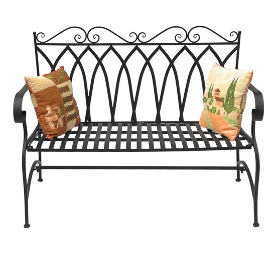 DanDiBo garden bench metal 2 seater weatherproof bench garden bench antique 18940 dark brown metal bench 120 cm iron bench