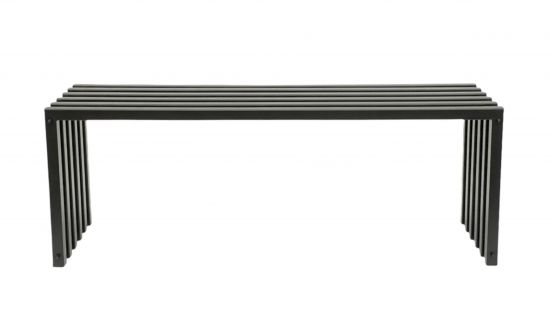 Preview: DanDiBo Gartenbank Metall Massiv Wetterfest Schwarz 120 cm Ela Sitzbank Modern 96205 Parkbank Eisen Blumenbank