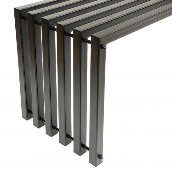 DanDiBo Garden Bench Metal Solid Weatherproof Black 120 cm Ela Bench Modern 96205 Park Bench Iron Slatted Bench