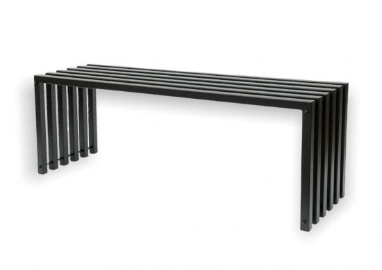 DanDiBo Garden Bench Metal Solid Weatherproof Black 120 cm Ela Bench Modern 96205 Park Bench Iron Slatted Bench