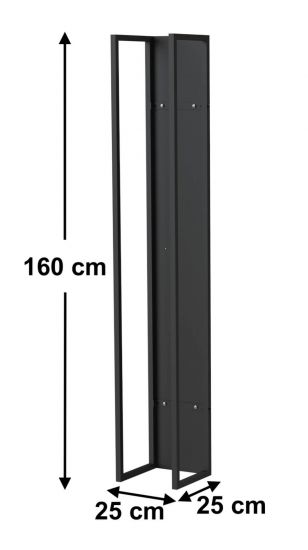 Preview: DanDiBo Kaminholzregal Innen Metall Schwarz Kaminholzständer 160 cm mit Rückwand an der Wand Hängend 96540 Holzkorb Kaminholzhalter Holzregal