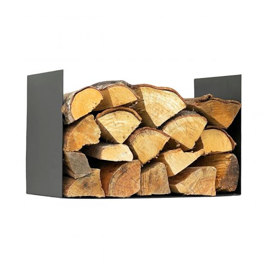 DanDiBo Kaminholzregal Innen Metall Schwarz Kaminholzständer mit Rückwand an der Wand Hängend 96432 Holzkorb Kaminholzhalter