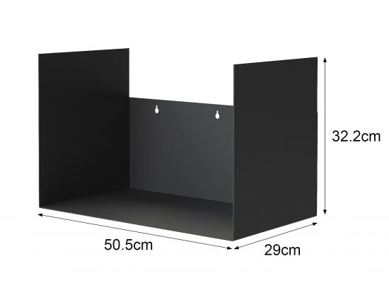 Preview: DanDiBo Kaminholzregal Innen Metall Schwarz Kaminholzständer mit Rückwand an der Wand Hängend 96432 Holzkorb Kaminholzhalter