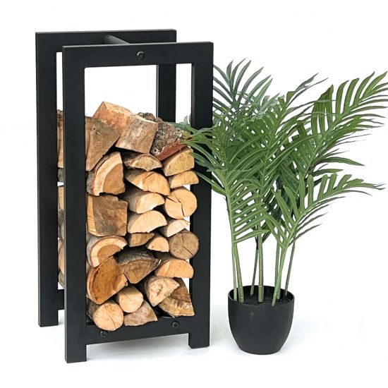 DanDiBo Kaminholzregal Innen Metall Schwarz Stehend Kaminholzständer 96467 Kaminholzhalter Brennholzregal Feuerholzregal