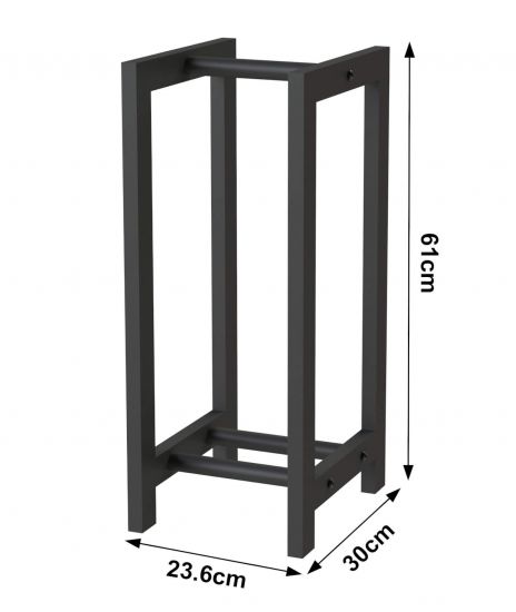 Preview: DanDiBo Kaminholzregal Innen Metall Schwarz Stehend Kaminholzständer 96467 Kaminholzhalter Brennholzregal Feuerholzregal