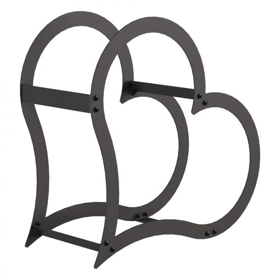 DanDiBo Firewood Rack Indoor Metal Black Standing Heart 52 cm Firewood Stand 96469 Firewood Holder Firewood Rack Firewood Rack