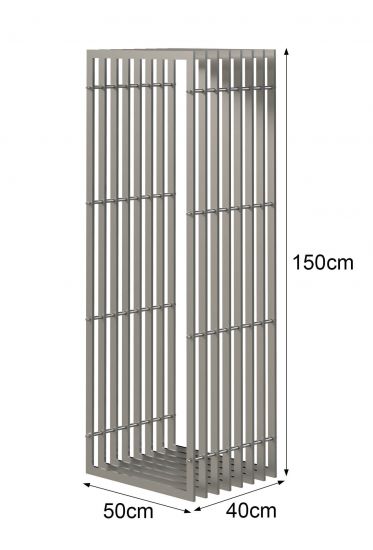 Preview: DanDiBo Kaminholzregal Innen Metall Edelstahl Kaminholzständer 96429 150 cm Holzkorb Kaminholzhalter Holzregal