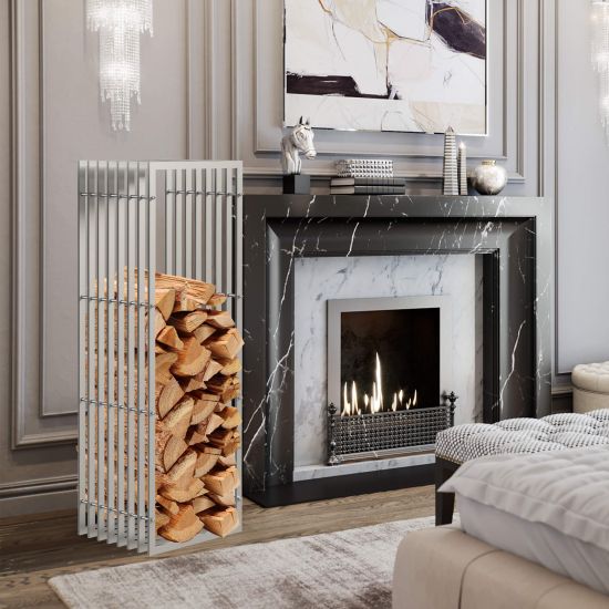 DanDiBo firewood rack indoor metal stainless steel firewood rack 96429 150 cm wood basket firewood holder wood rack