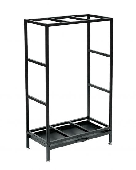 DanDiBo Kaminholzregal Innen Metall Schwarz Kaminholzständer 80 cm mit Schublade 96356 Holzkorb Kaminholzhalter Holzregal