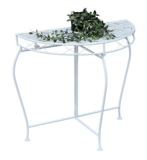 DanDiBo console table wall table white 96313 side table metal 75 cm garden table half table table half round half round table wall console console wall