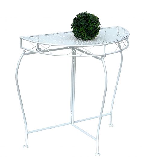 DanDiBo console table wall table white 96313 side table metal 75 cm garden table half table table half round half round table wall console console wall