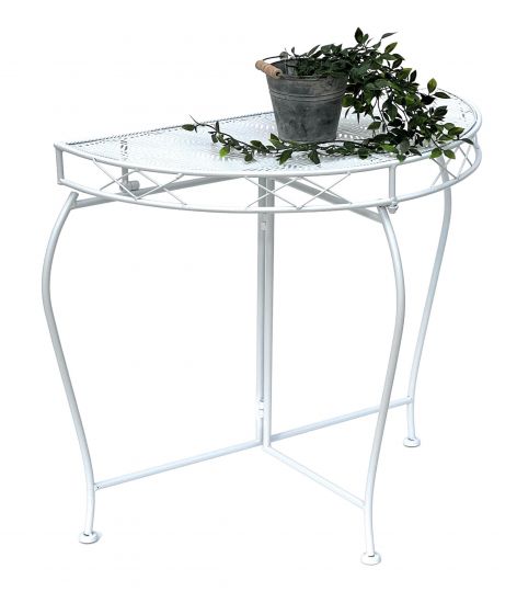 DanDiBo console table wall table white 96313 side table metal 75 cm garden table half table table half round half round table wall console console wall