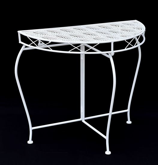 DanDiBo console table wall table white 96313 side table metal 75 cm garden table half table table half round half round table wall console console wall