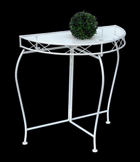 DanDiBo console table wall table white 96313 side table metal 75 cm garden table half table table half round half round table wall console console wall