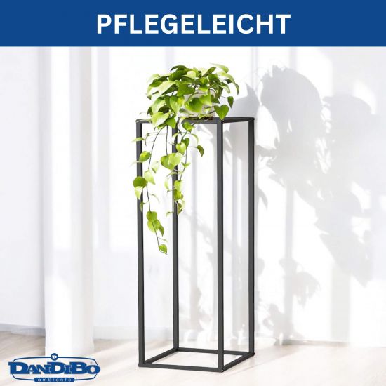 DanDiBo Pflanzenständer Metall Schwarz Eckig 80 cm 96588 Beistelltisch Hoch Blumenhocker Blumenständer Design Modern