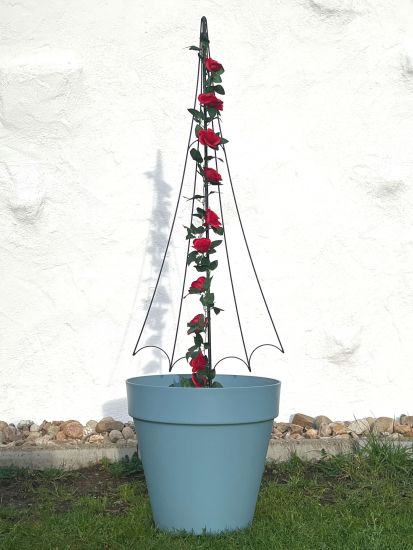 DanDiBo Rankhilfe Garten Metall Schwarz Regenschirm Rankgitter Blumen Kletterpflanzen Rosen Bodenstecker Kletterhilfe Blumenhalter Ranksäule