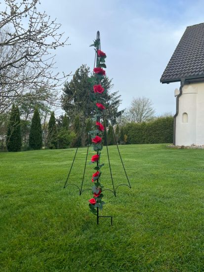 DanDiBo Rankhilfe Garten Metall Schwarz Regenschirm Rankgitter Blumen Kletterpflanzen Rosen Bodenstecker Kletterhilfe Blumenhalter Ranksäule