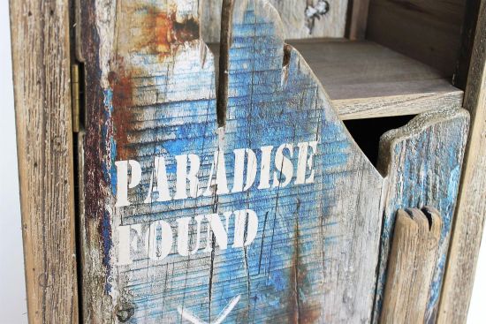 DanDiBo Regal Boot in Bootsform aus Holz Antik 7309 Maritim Bootsregal Badregal Badschrank Braun