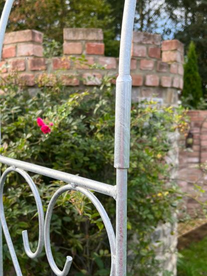 Preview: DanDiBo Rosenbogen Metall Verzinkt Massiv 120 cm Torbogen 96521 Wetterfest Rundbogen Volleisen Rankhilfe Gartenbogen Feuerverzinkt