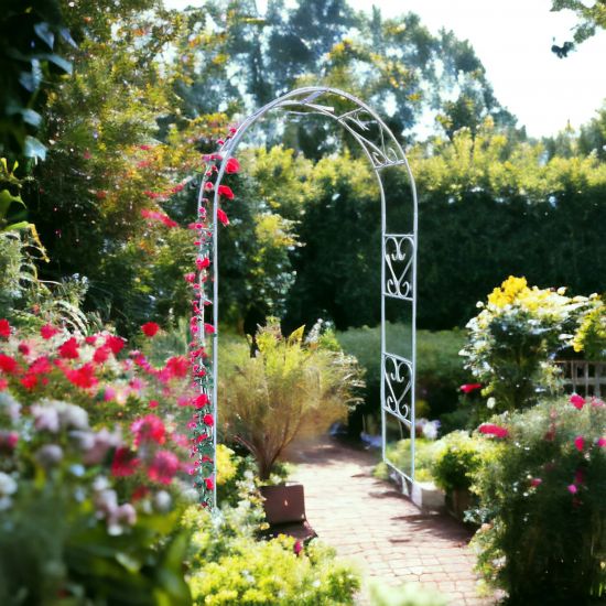 DanDiBo Rose arch Galvanised Solid 120 cm Archway 96521 Weatherproof Round arch Solid iron climbing aid Garden arch Hot-dip galvanised