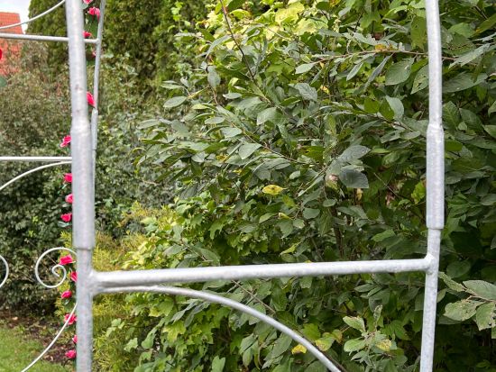 Preview: DanDiBo Rosenbogen Metall Verzinkt Massiv 120 cm Torbogen 96518 Wetterfest Rundbogen Volleisen Rankhilfe Gartenbogen Feuerverzinkt