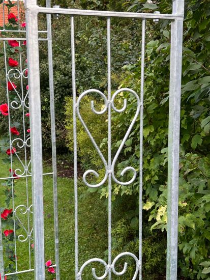 Preview: DanDiBo Rosenbogen Metall Verzinkt Massiv 150 cm Torbogen 96520 Wetterfest Rundbogen Volleisen Rankhilfe Gartenbogen Feuerverzinkt