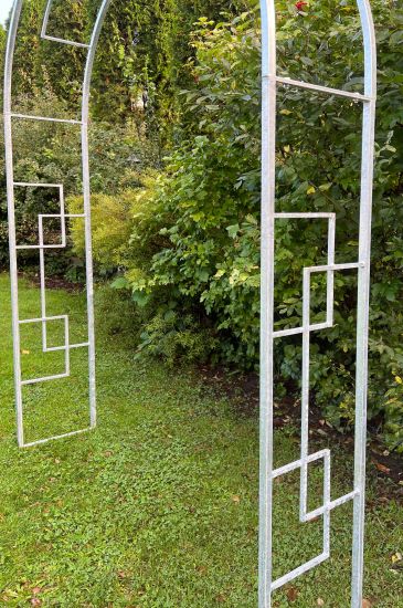 Preview: DanDiBo Rosenbogen Metall Verzinkt Massiv 150 cm Torbogen 96524 Wetterfest Rundbogen Volleisen Rankhilfe Gartenbogen Feuerverzinkt