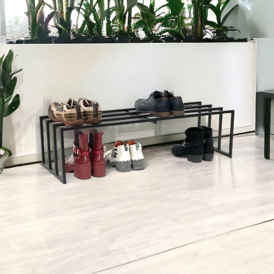 DanDiBo Shoe rack Metal Black 1 level 96551 Shoe rack Shoe stand Modern Sturdy Solid Shoe cabinet Shelf
