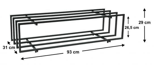 Preview: DanDiBo Schuhregal Metall Schwarz 2 Ebenen 96549 Schuhablage Schuhständer Modern Stabil Massiv Schuhschrank Ablage