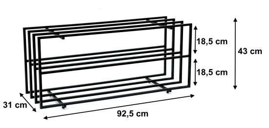 Preview: DanDiBo Schuhregal Metall Schwarz 3 Ebenen 96552 Schuhablage Schuhständer Modern Stabil Massiv Schuhschrank Ablage
