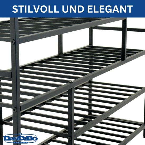 DanDiBo Shoe Rack Space-Saving Metal Black Modern 6 Tiers 100 cm with Shelf Shoe Stand with Storage Shoe Organizer Shoe Storage Shelf Design