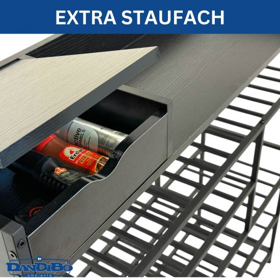 DanDiBo Shoe Rack Space-Saving Metal Black Modern 6 Tiers 100 cm with Shelf Shoe Stand with Storage Shoe Organizer Shoe Storage Shelf Design