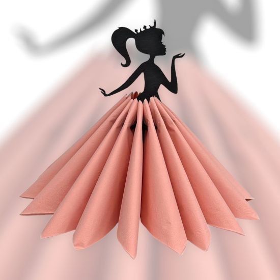 DanDiBo Serviettenhalter Schwarz Vintage aus Holz 28 cm Serviettenständer Mädchen Prinzessin 96397 Freistehständer Tischtuchspender