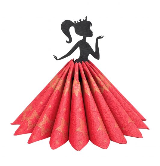 DanDiBo Serviettenhalter Schwarz Vintage aus Holz 28 cm Serviettenständer Mädchen Prinzessin 96397 Freistehständer Tischtuchspender