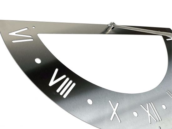 Preview: DanDiBo Sonnenuhr Edelstahl für die Wand 70 cm Rostfrei 96206 Ausrichtbar Wetterfest Gartenuhr Modern Metall