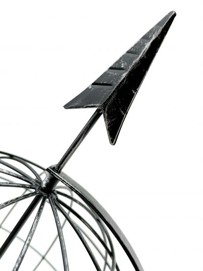 Preview: DanDiBo Sonnenuhr Garten Metall Globus 101806 Modern Stehend Sonnenuhr aus Schmiedeeisen 72 cm Gartenuhr Gartendeko