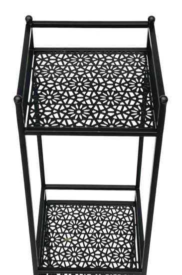 DanDiBo Standregal Schwarz Metall Schmal Stehend 3 Ebenen 110 cm Regal Küche Küchenregal 96485 Metallregal Eisen Modern